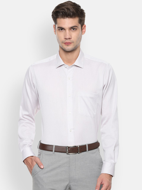

Van Heusen Men White Regular Fit Self Design Formal Shirt
