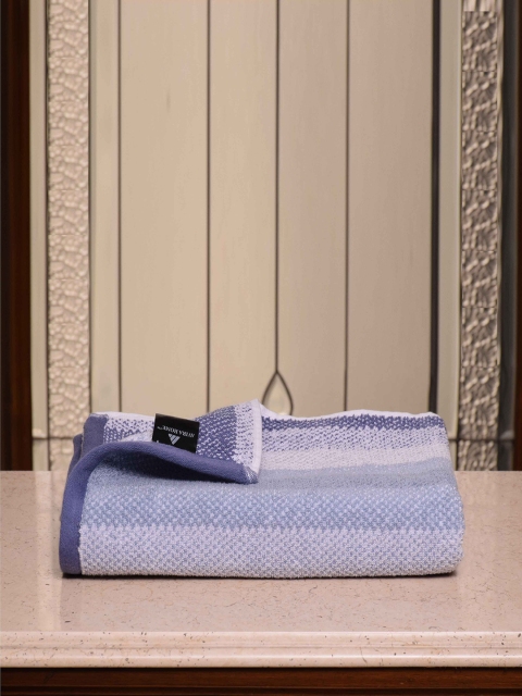 

Avira Home Blue & Grey Striped 540GSM Pure Cotton Bath Towel