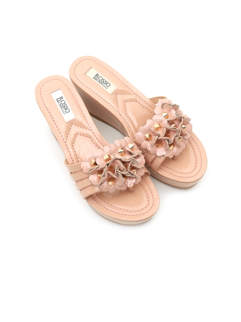 

ROSSO BRUNELLO Women Peach-Coloured Solid Mules