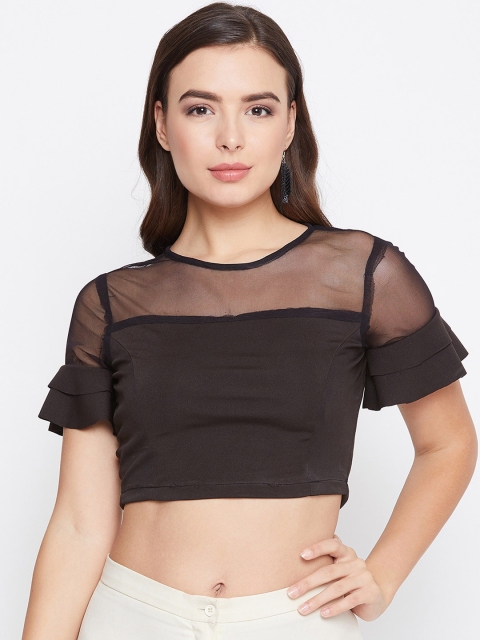 

Meee Women Brown Self Design Top