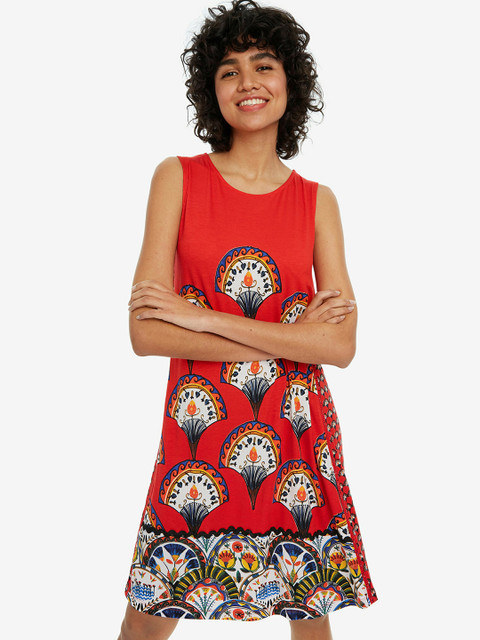 

Desigual Women Red Printed A-Line Dress