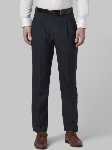 

Park Avenue Men Blue Regular Fit Solid Formal Trousers