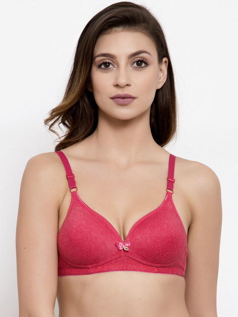 

Friskers Red Solid Non-Wired Lightly Padded T-shirt Bra OO-2039-03