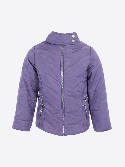 

CUTECUMBER Girls Purple Solid Padded Jacket