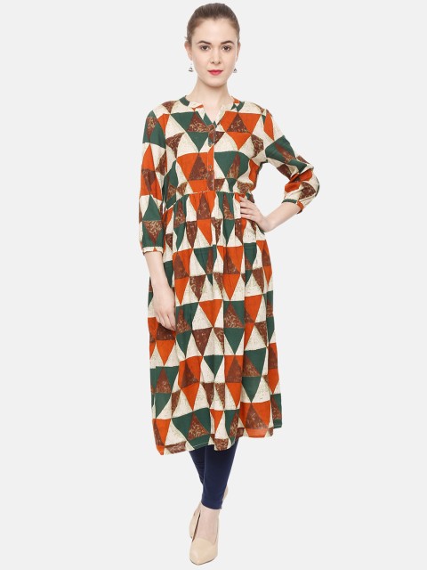 

People Women Multicoloured Printed A-Line Kurta, Multi