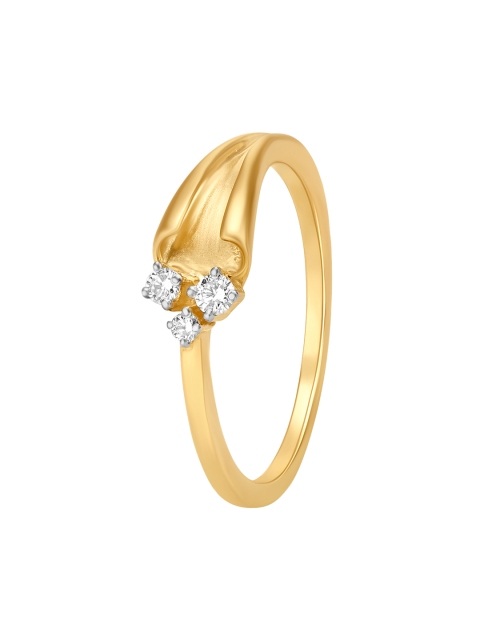 

Mia by Tanishq Women 14KT Gold Ring for Women with Three Diamonds, Yellow