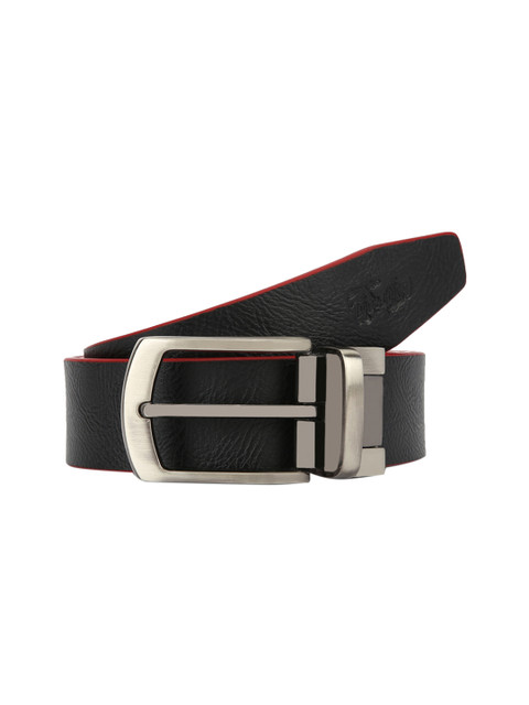 

Calligraphy Men Black & Red Solid Reversible Belt