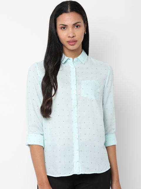 

Allen Solly Woman Women Blue Regular Fit Printed Casual Shirt