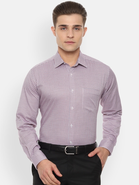

Van Heusen Men White & Blue Regular Fit Checked Formal Shirt