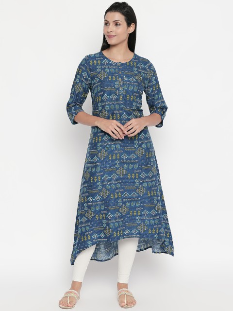 

RANGMANCH BY PANTALOONS Women Blue Printed A-Line Kurta