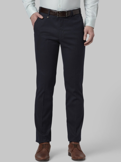 

Park Avenue Men Blue Slim Fit Solid Formal Trousers, Navy blue
