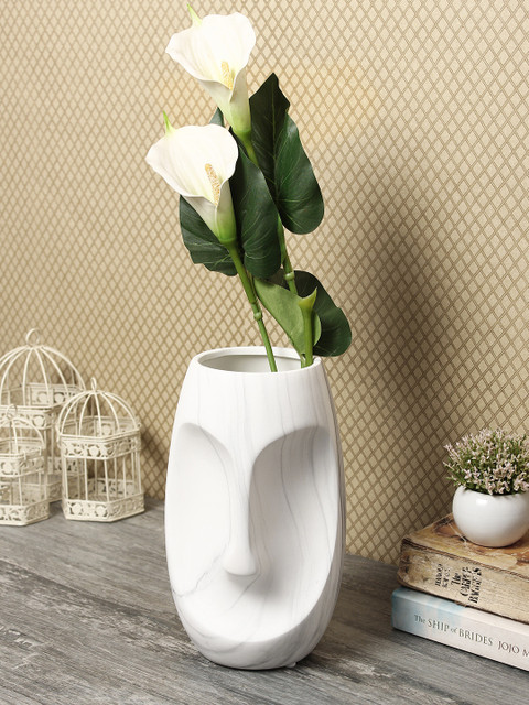 

House Of Accessories White Ceramic Flower Vase
