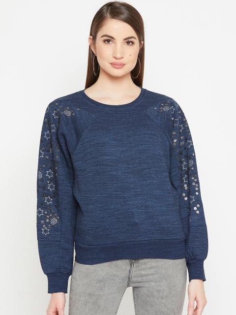 

Carlton London Women Blue Solid Sweatshirt
