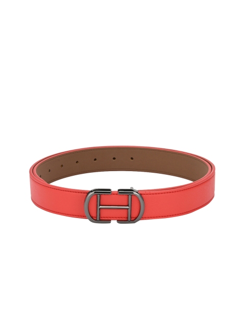 

Calvadoss Men Rust Red Solid Belt