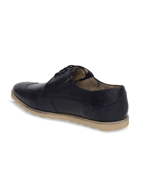 

Arrow Men Navy Blue Solid Leather Derbys