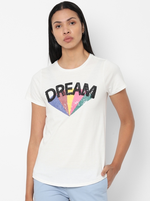 

People Women White Sequined Top