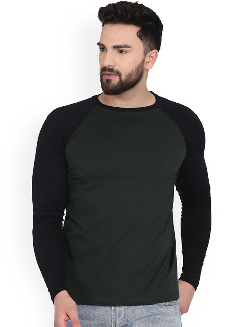 

KATSO Men Green Solid Round Neck T-shirt