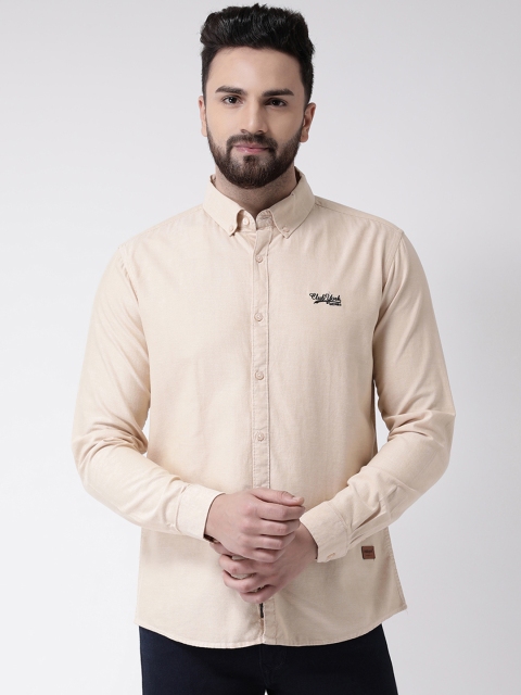 

Club York Men Beige New Slim Fit Solid Casual Shirt
