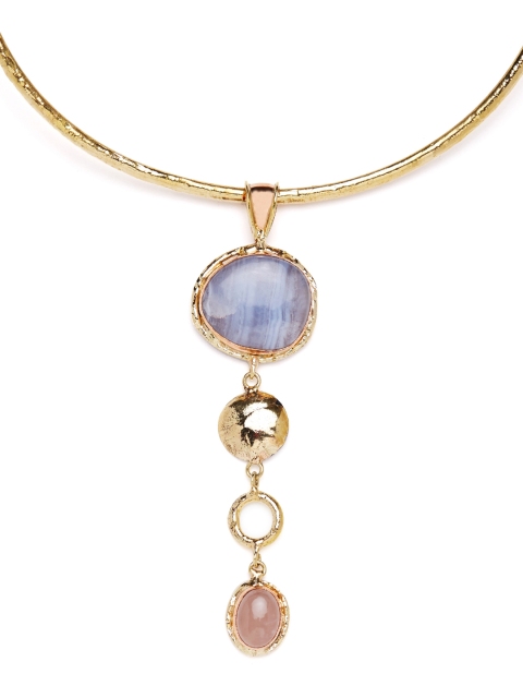 

ZeroKaata Gold-Plated & Blue Choker Necklace