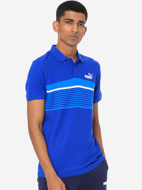 

Puma Men Blue ESS+ Stripe Polo Surf The Web T-shirt