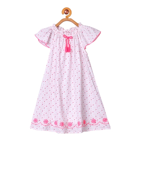 

Miyo Girls White Printed A-Line Dress
