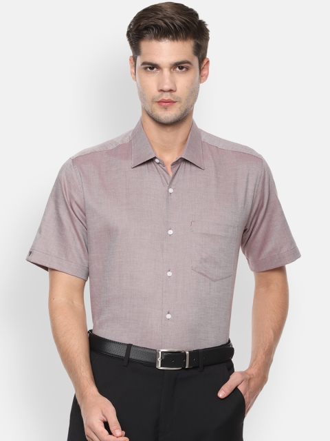 

Van Heusen Men Mauve Self Design Regular Fit Formal Shirt