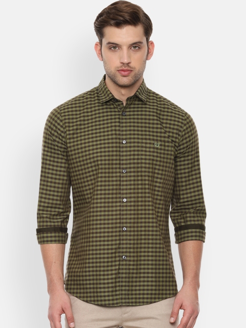 

Van Heusen Sport Men Olive Green Slim Fit Checked Casual Shirt