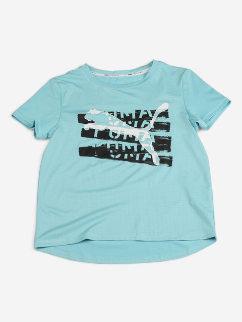 

Puma Boys Blue Printed Round Neck Runtrain Tee G T-shirt