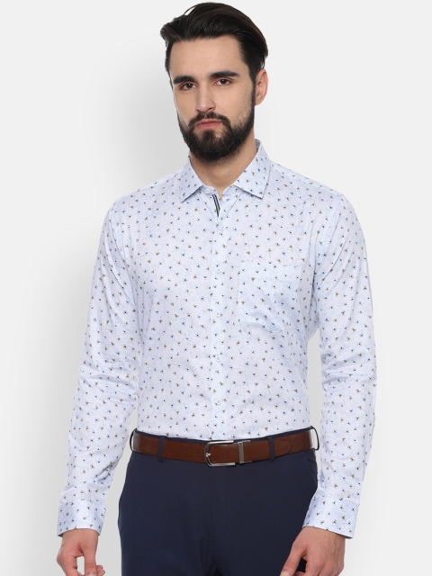 

Van Heusen Men Blue & Beige Printed Slim Fit Formal Shirt