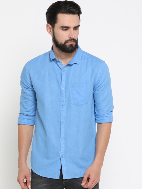 

SHOWOFF Men Blue Slim Fit Solid Casual Shirt