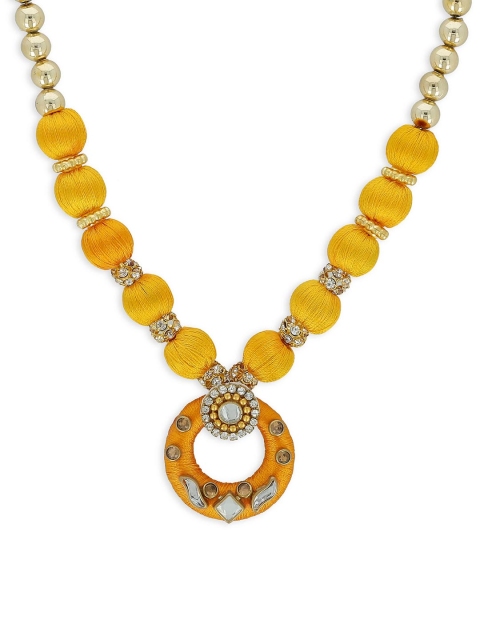 

AKSHARA Girls Gold-Plated & Yellow Alloy Handcrafted Necklace