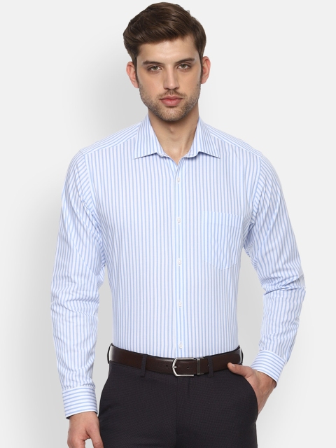 

Van Heusen Men Blue & White Striped Regular Fit Formal Shirt