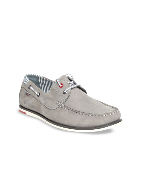 

Arrow Men Grey Leather Boat Shoes