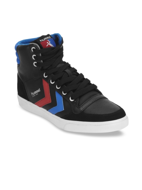 

hummel Unisex Black Colourblocked Leather Mid-Top Sneakers