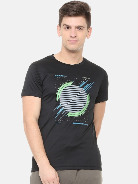 

Peter England Men Black Printed Round Neck T-shirt
