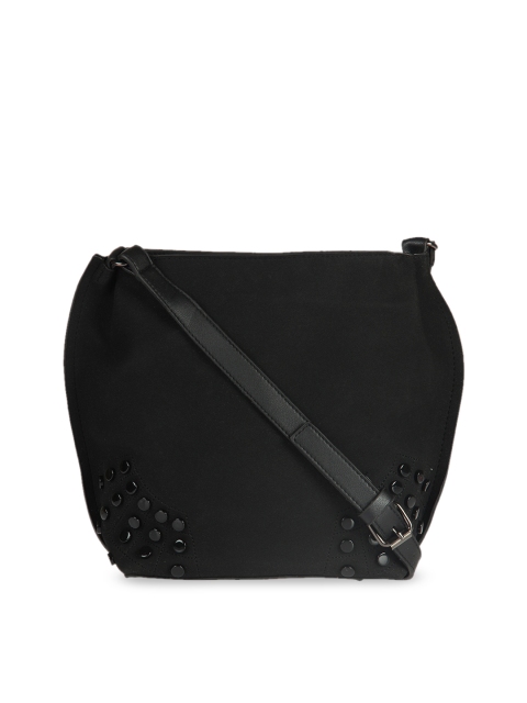 

red pout Black Embellished Sling Bag
