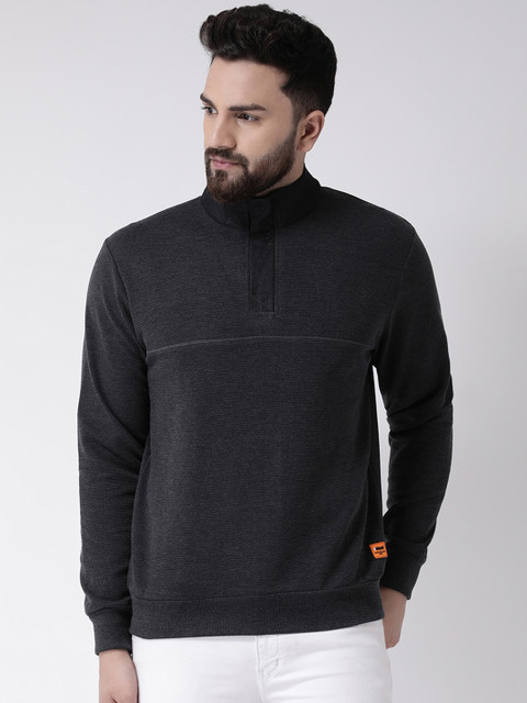 

Club York Men Charcoal Solid Sweatshirt