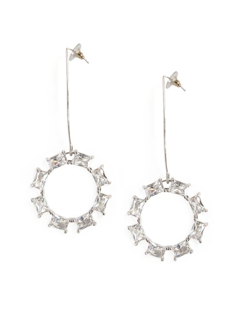 

Foxy Sperks Silver-Plated Circular Drop Earrings
