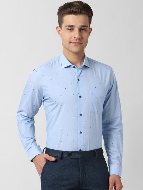 

Peter England Men Blue Slim Fit Printed Formal Shirt