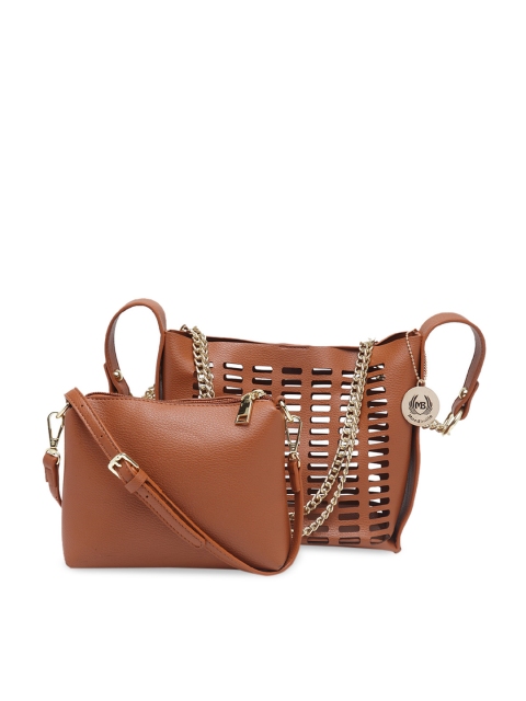 

Moedbuille Tan Brown Solid Shoulder Bag With Pouch
