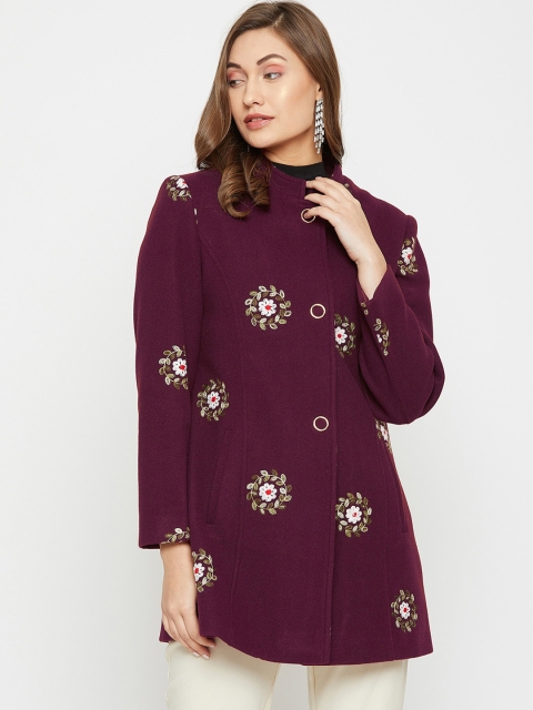 

Carlton London Women Maroon Printed Tailored Jacket