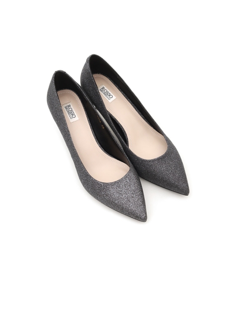 

ROSSO BRUNELLO Women Silver-Toned Solid Pumps