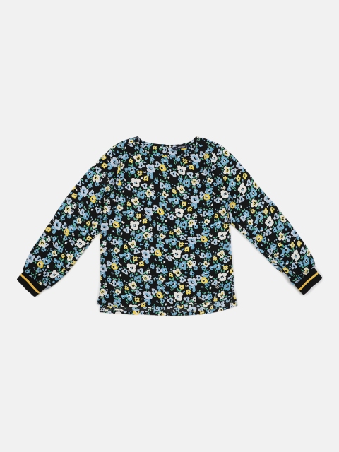 

Allen Solly Junior Girls Black Floral Print Top