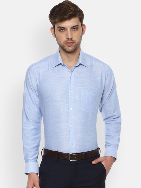 

Van Heusen Men Blue Regular Fit Self Design Formal Shirt