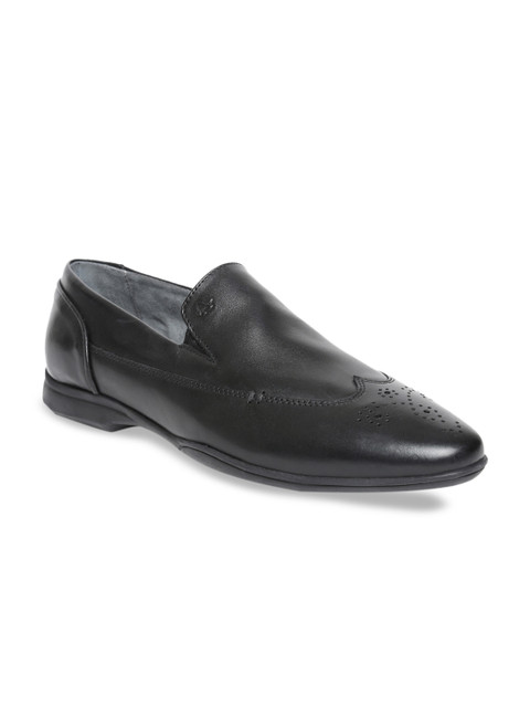 

Arrow Men Black Solid Leather Semi Formal Slip-On Shoes