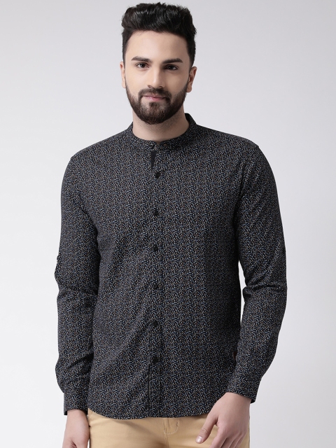 

Club York Men Black & Blue Slim Fit Printed Casual Shirt