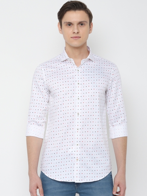 

SIMON CARTER LONDON Men White Slim Fit Printed Casual Shirt