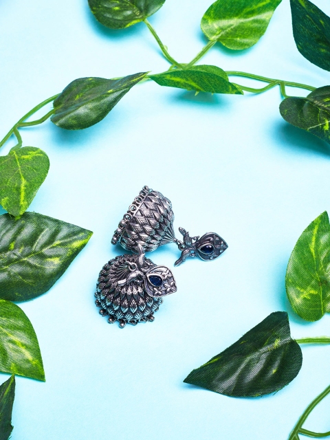 

ZeroKaata Silver-Plated Handcrafted Dome Shaped Jhumkas