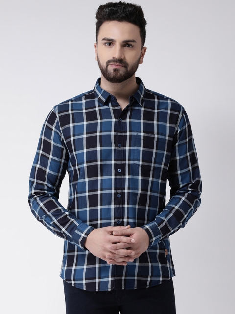 

Club York Men Blue & Black Slim Fit Checked Casual Shirt