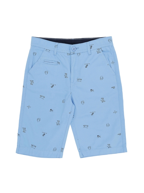 

Pantaloons Junior Boys Blue Printed Regular Fit Regular Shorts